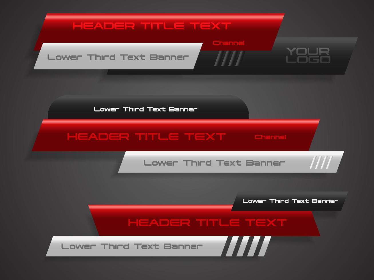 abstract broadcast news lower thirds futuristic template vector