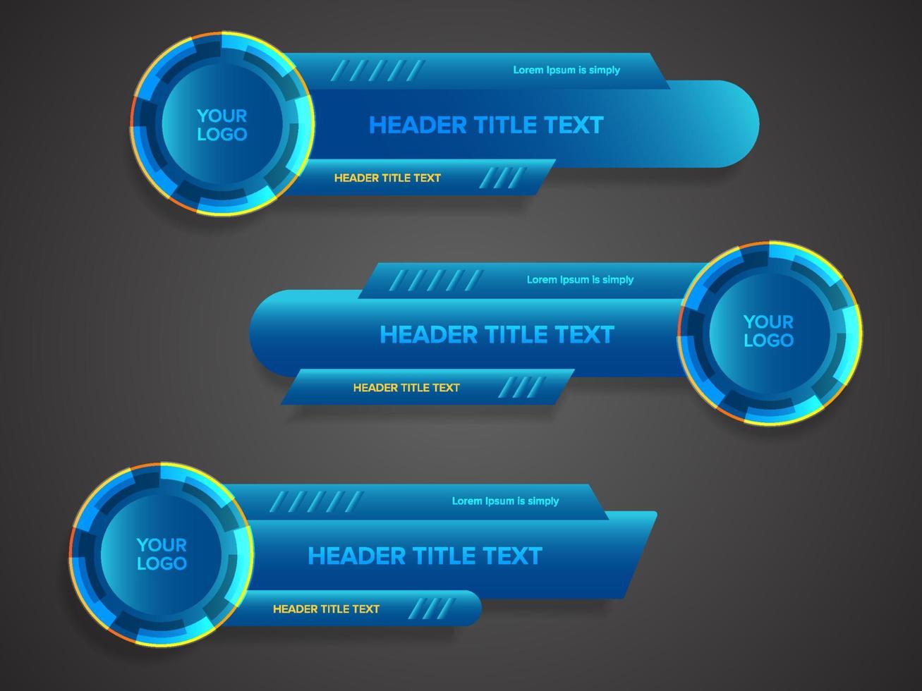 abstract broadcast news lower thirds template vector