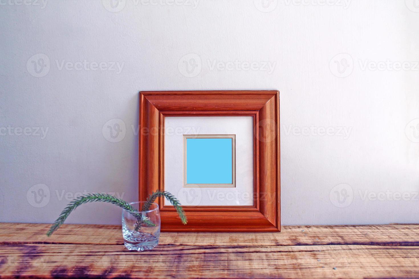 Wooden Frame Mockups with wooden background photo