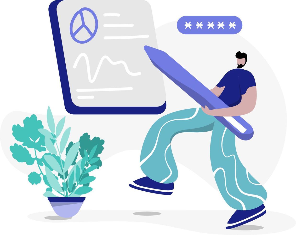 Case Study flat illustration vector