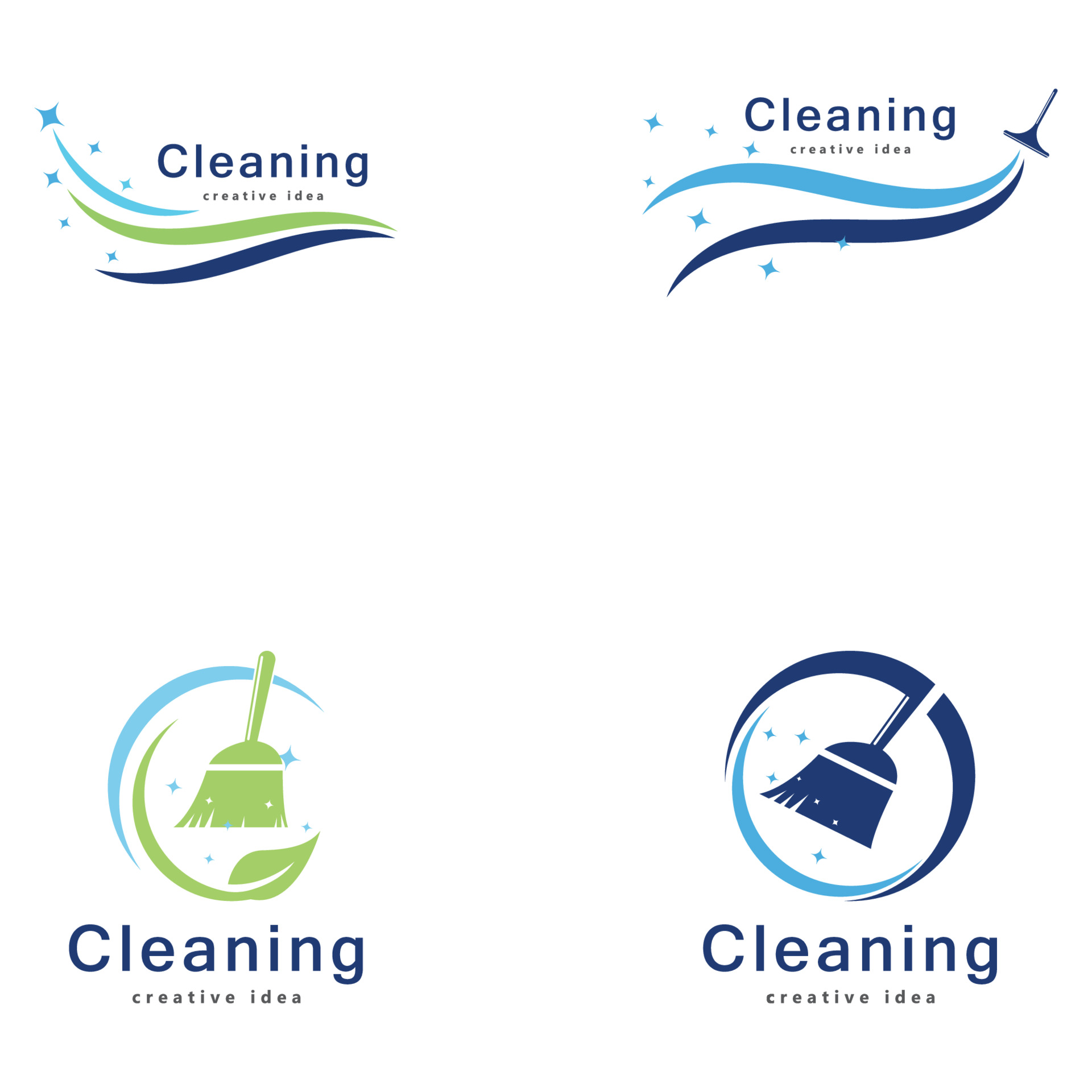 Creative Cleaning Concept Logo Design Template 3598494 Vector Art at