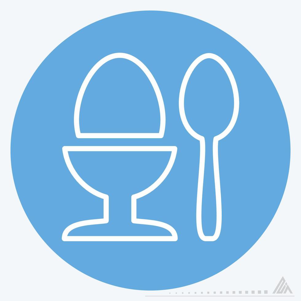 Icon Boiled Egg - Blue Eyes Style vector