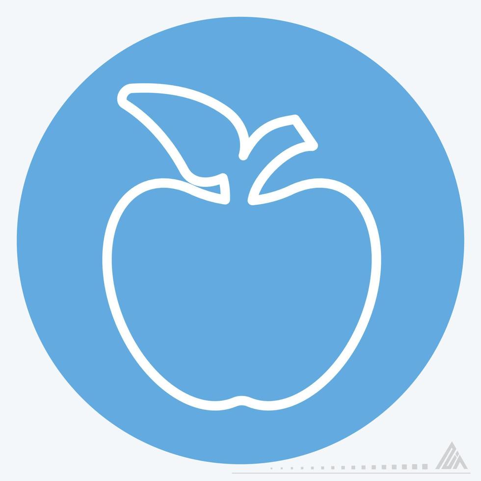 icono de manzana - estilo ojos azules vector