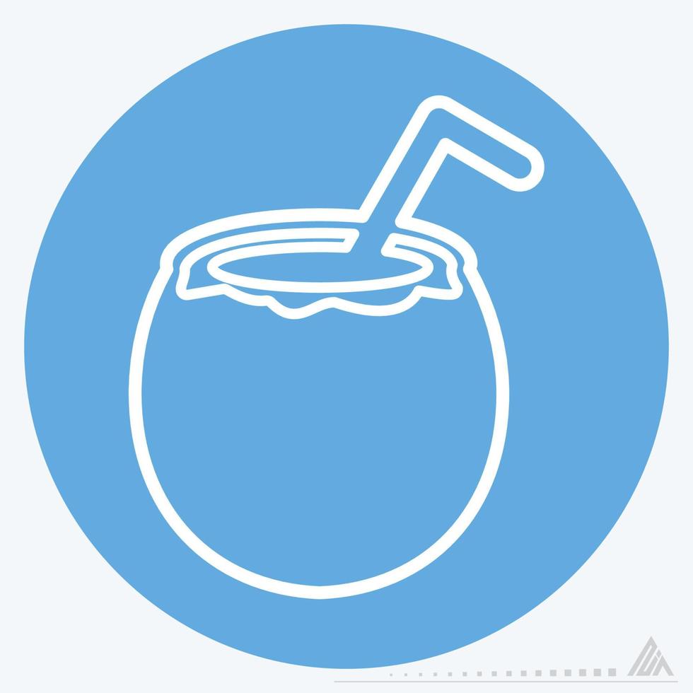 icono de coco - estilo ojos azules vector