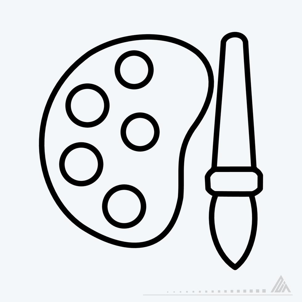 Icon Vector of Ink Palette - Line Style