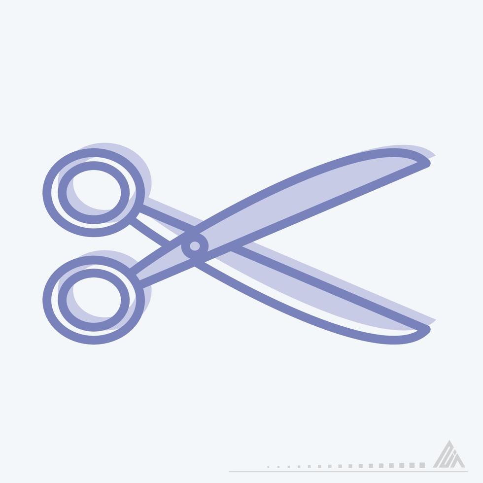 Icon Vector of Scissors - Blue Twins Style