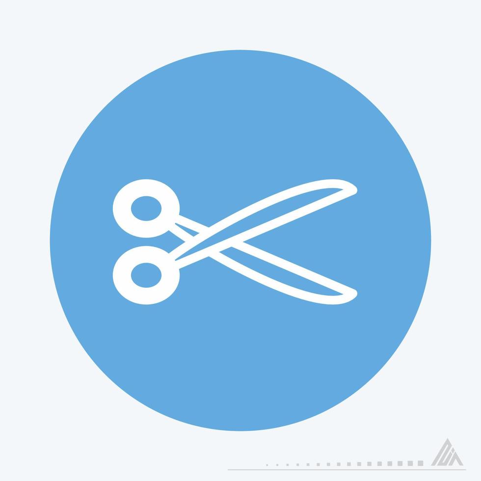 Icon Vector of Scissors - Blue Monochrome Style