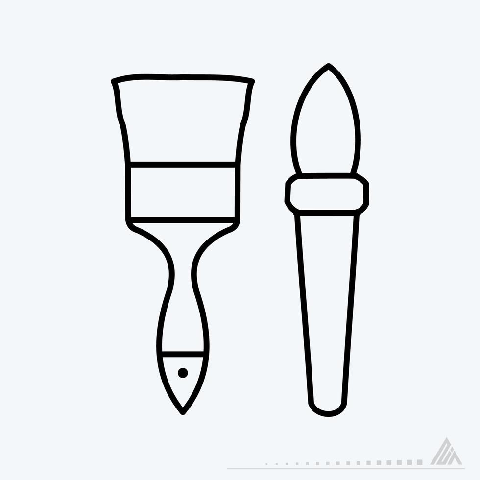 Icon Vector of Paint Brushes - Line Style