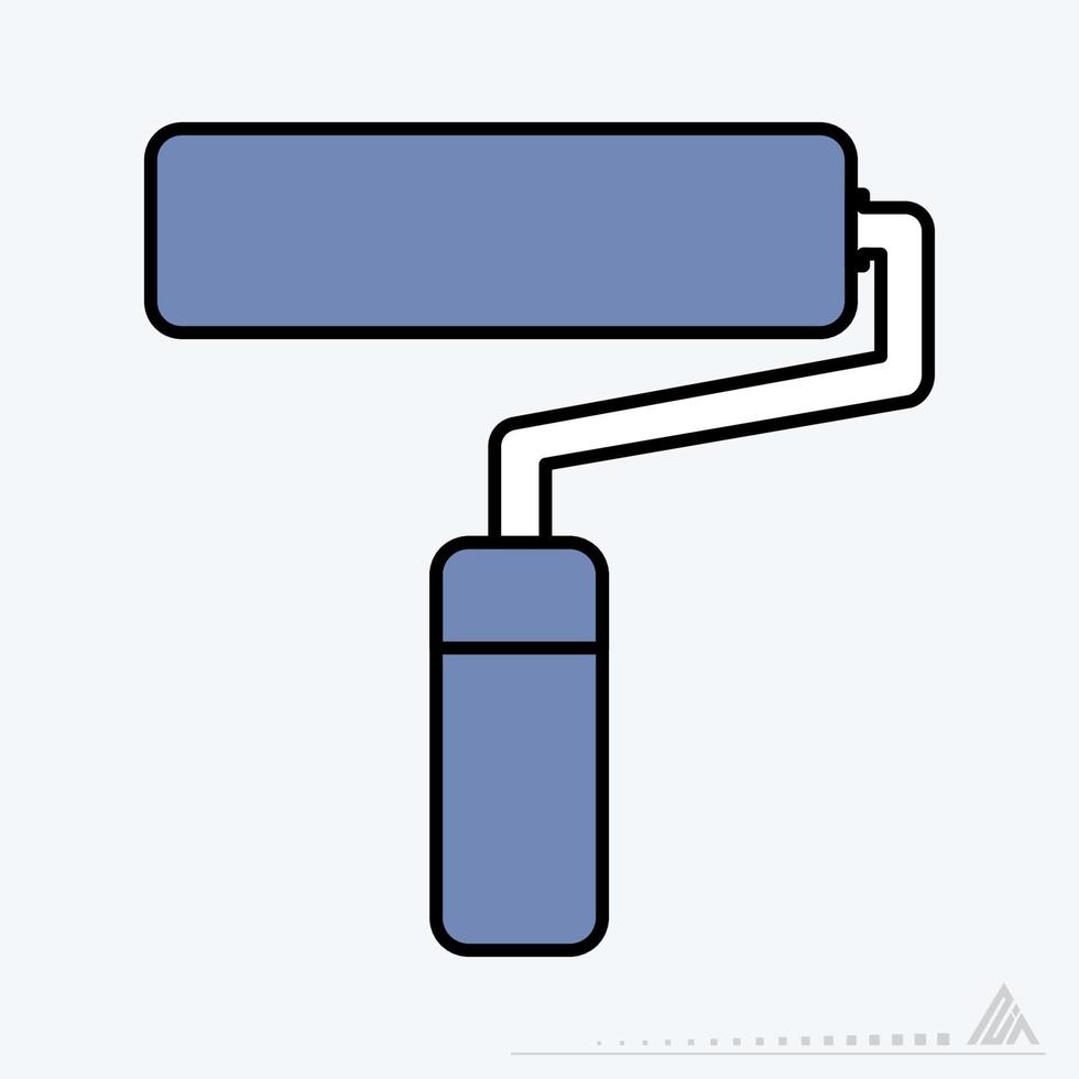 Icon Vector of Paint Roller - Dark Blue Style