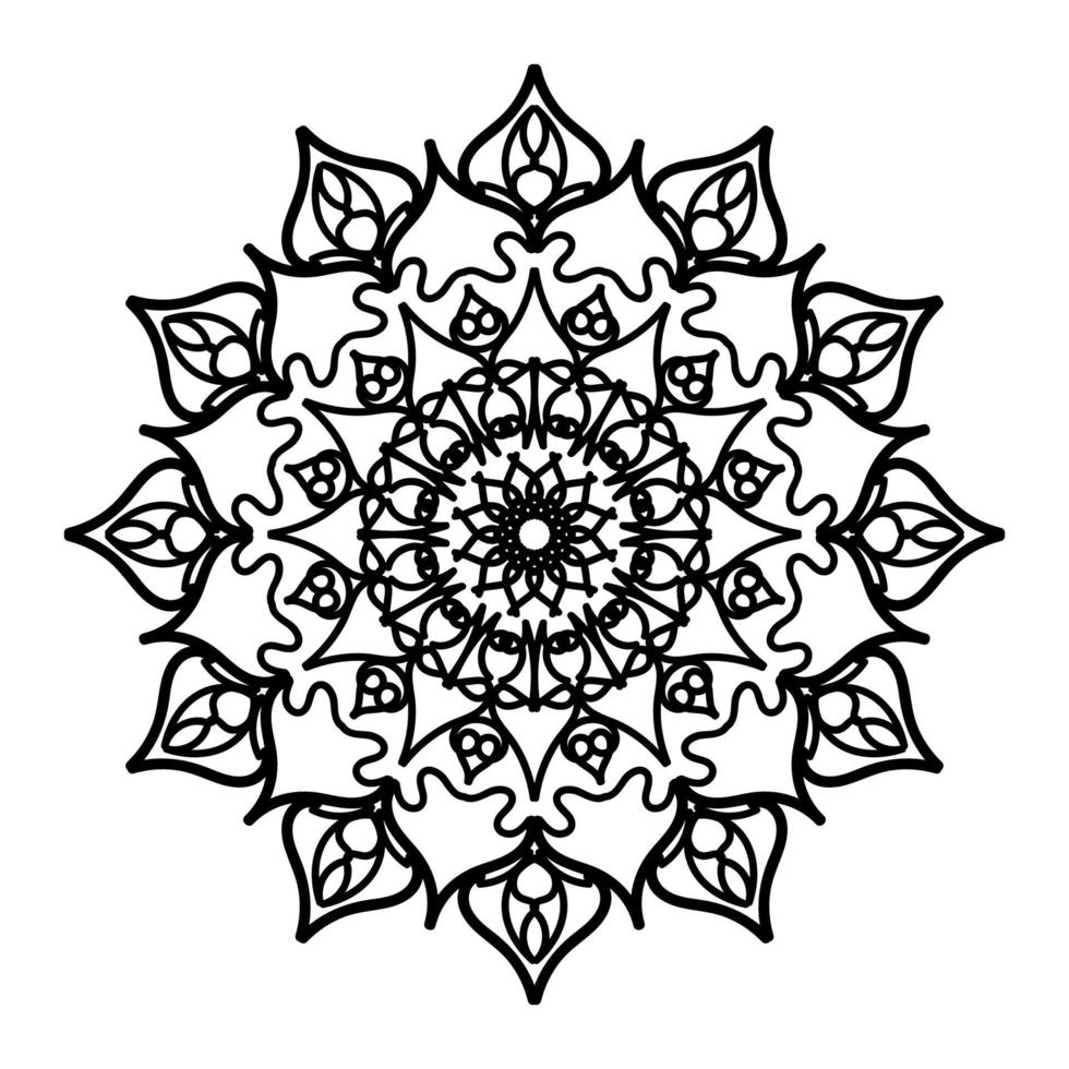 mandalas para colorear libro. adornos redondos decorativos. elementos decorativos vintage. patrón oriental, ilustración vectorial. mandala para henna, mehndi, tatuaje, decoración vector