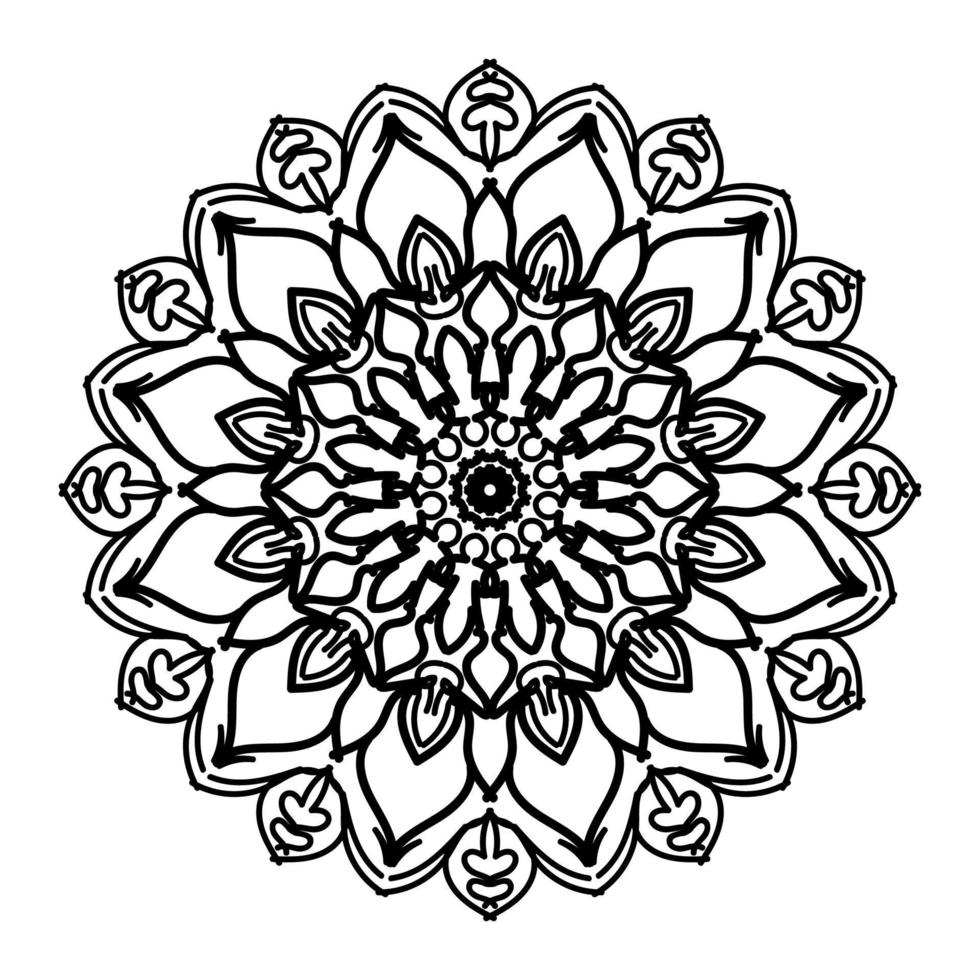 mandalas para colorear libro. adornos redondos decorativos. elementos decorativos vintage. patrón oriental, ilustración vectorial. mandala para henna, mehndi, tatuaje, decoración vector