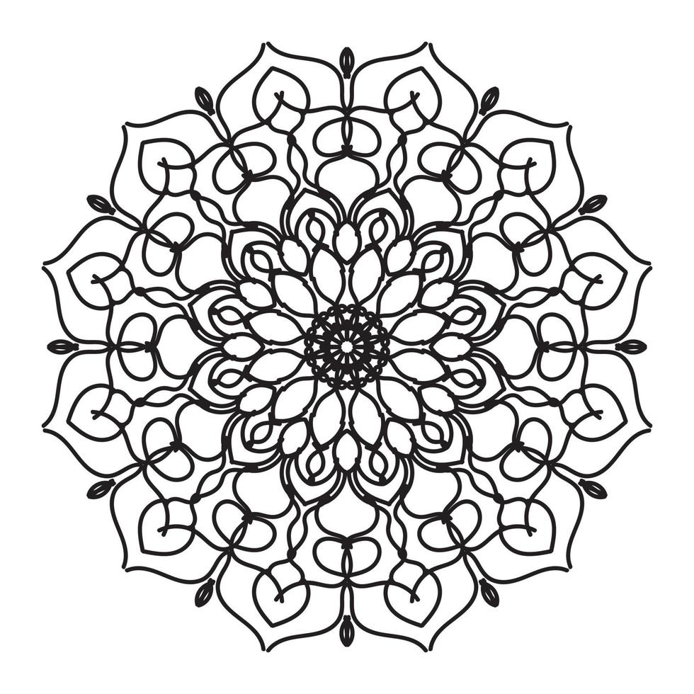 mandalas para colorear libro. adornos redondos decorativos. elementos decorativos vintage. patrón oriental, ilustración vectorial. mandala para henna, mehndi, tatuaje, decoración vector