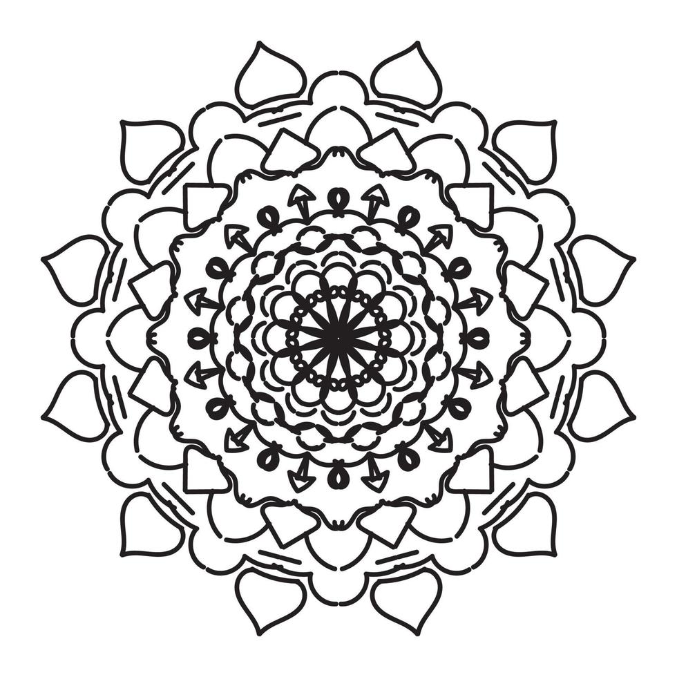 mandalas para colorear libro. adornos redondos decorativos. elementos decorativos vintage. patrón oriental, ilustración vectorial. mandala para henna, mehndi, tatuaje, decoración vector