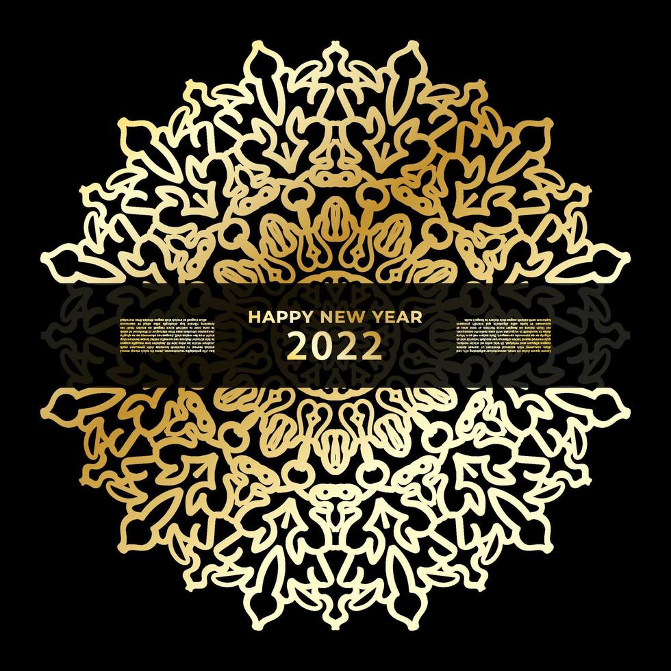 Happy new year banner or card template with luxury mandala vector