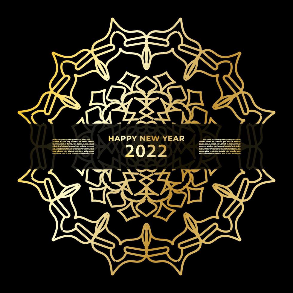 Happy new year banner or card template with luxury mandala vector