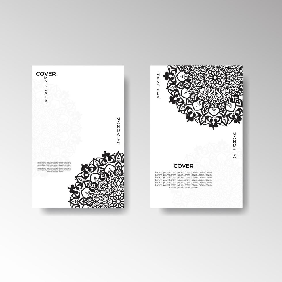 Set of cover with mandala flower vector