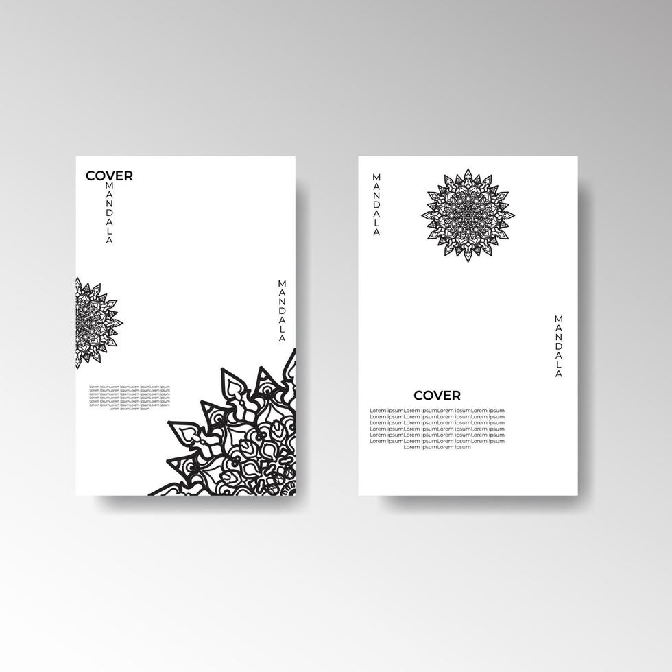 Set of cover with mandala flower vector