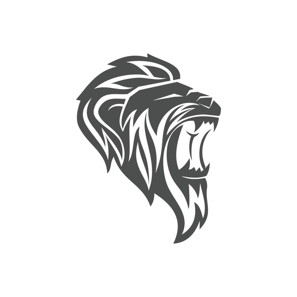 plantilla de marca de negocio de emblema de mascota de rugido de cabeza de león vector