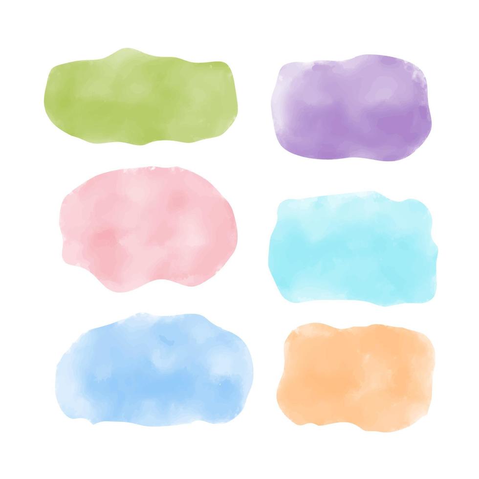 Set of abstract watercolor stains. Colored spots of paint, gouache vector