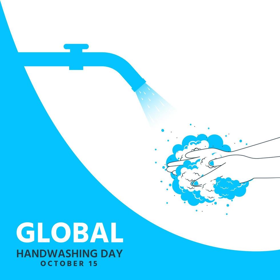 World hand washing day open water and clean hands vector