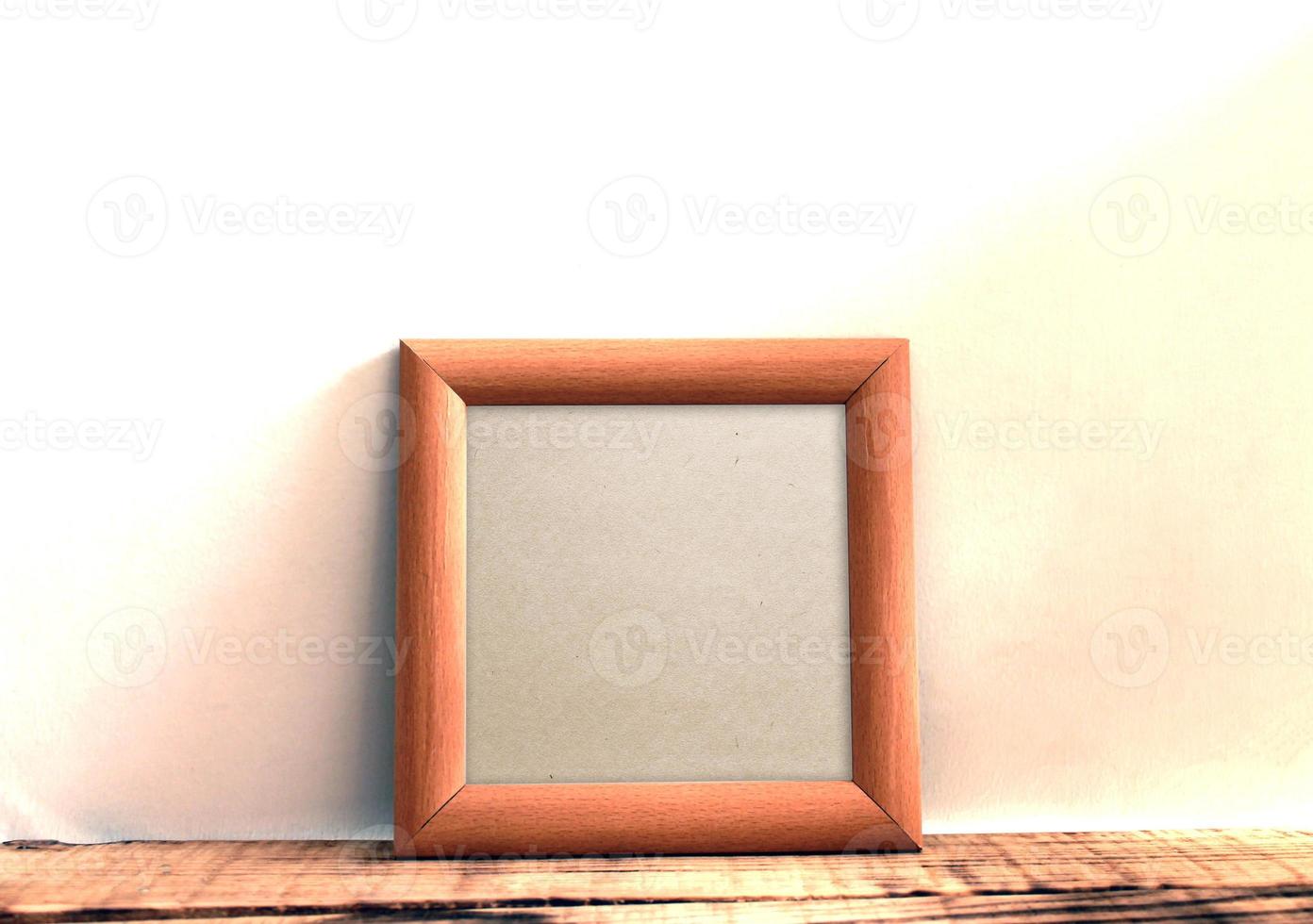 Wooden Frame Mockups with wooden background photo