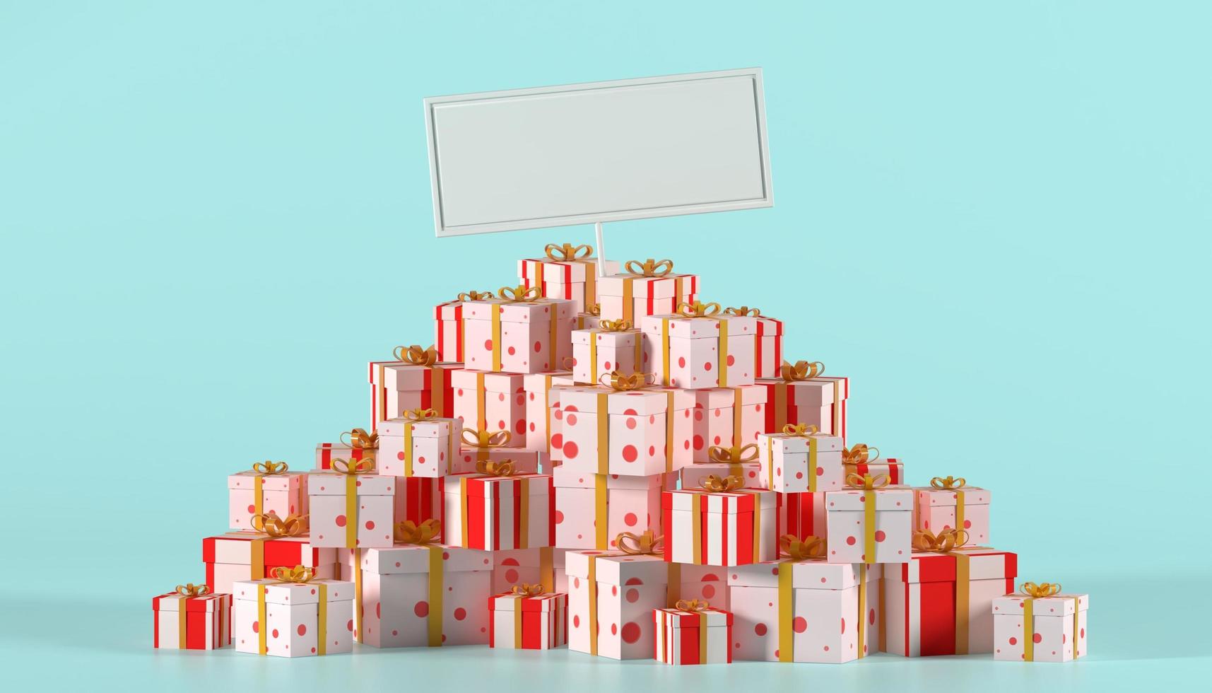 3d gift box background for new year sale promotion photo