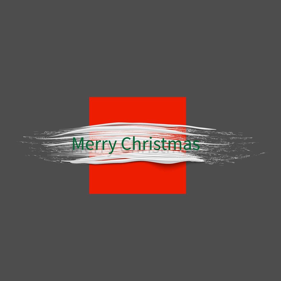 Christmas background with white paint brush stroke, minimal style vector