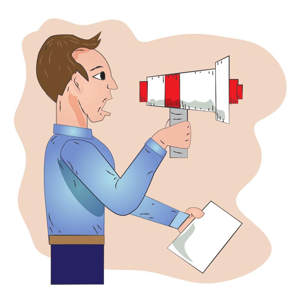 Man With Megaphone vector