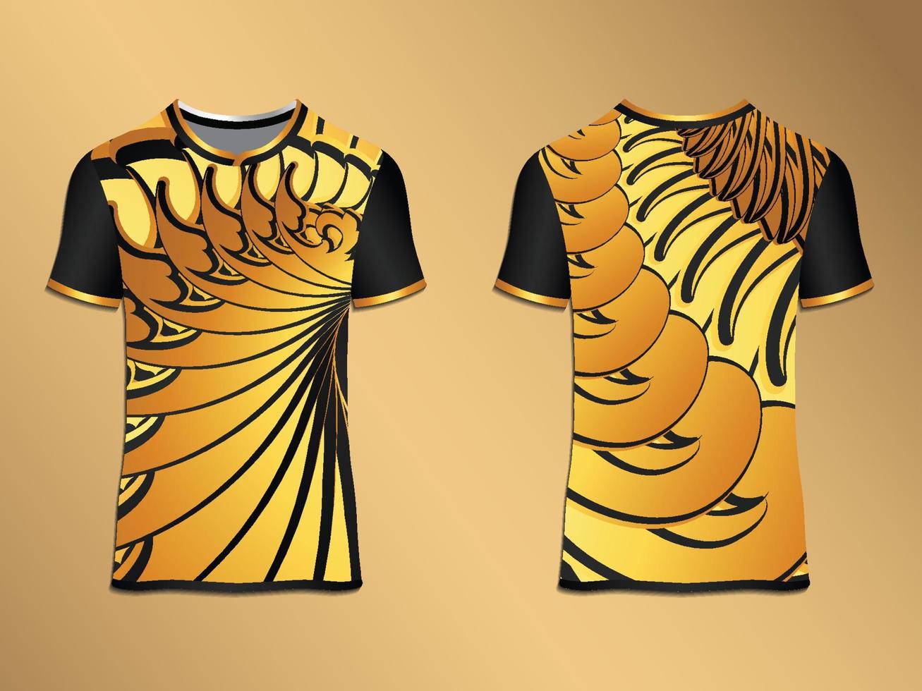 Abstract Tshirt Swirl Gradient Decorative Gold Background vector