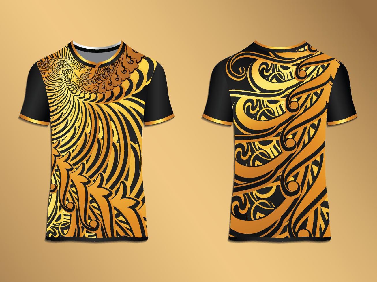 camiseta abstracta remolino degradado decorativo fondo dorado vector