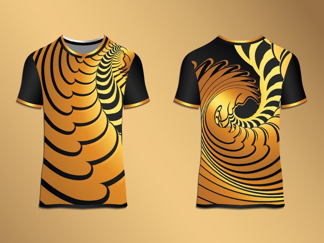 Abstract Tshirt Swirl Gradient Decorative Gold Background vector