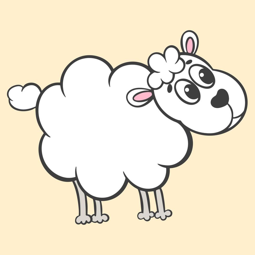 Funny baby lamb cute drawn animal vector
