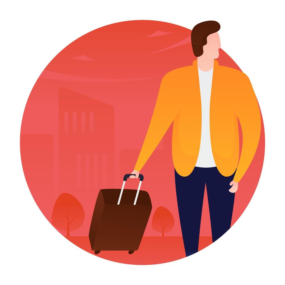 Waiting With Luggage vector