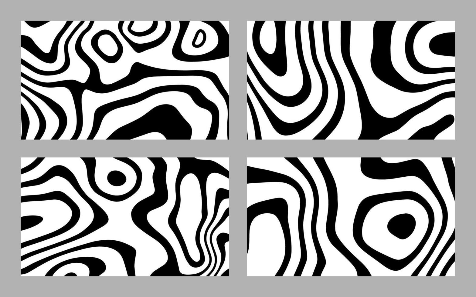 Colección de fondo de rayas de tinta negra distorsionada abstracta vector