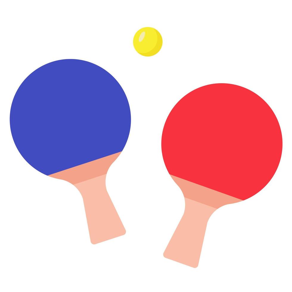 dos raquetas tenis de mesa y pelota. configurado para deporte. raquetas de