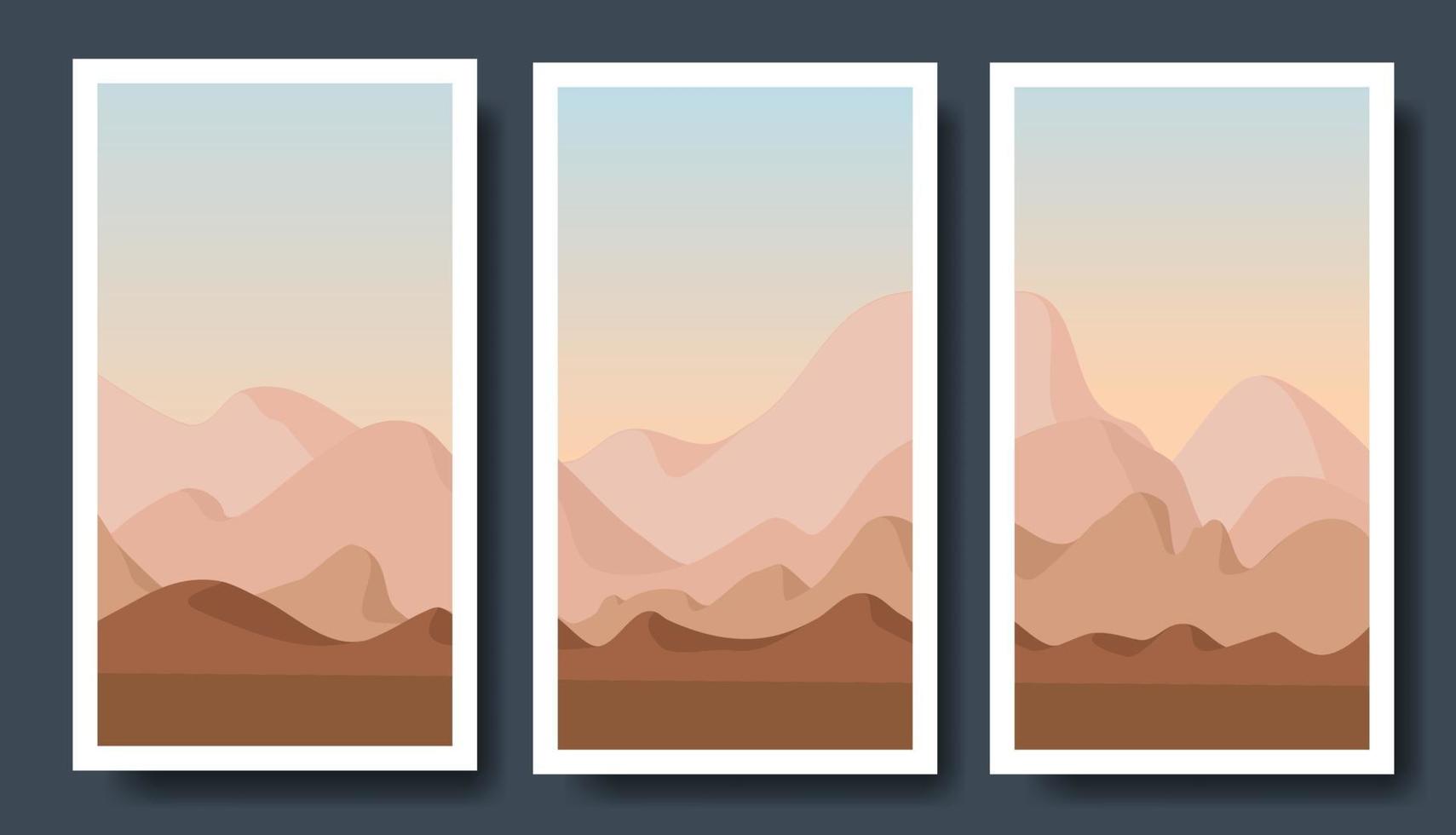 paisajes vectoriales de montaña en un estilo plano. vector