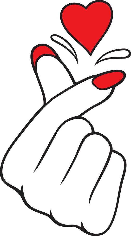 Finger Heart Color vector