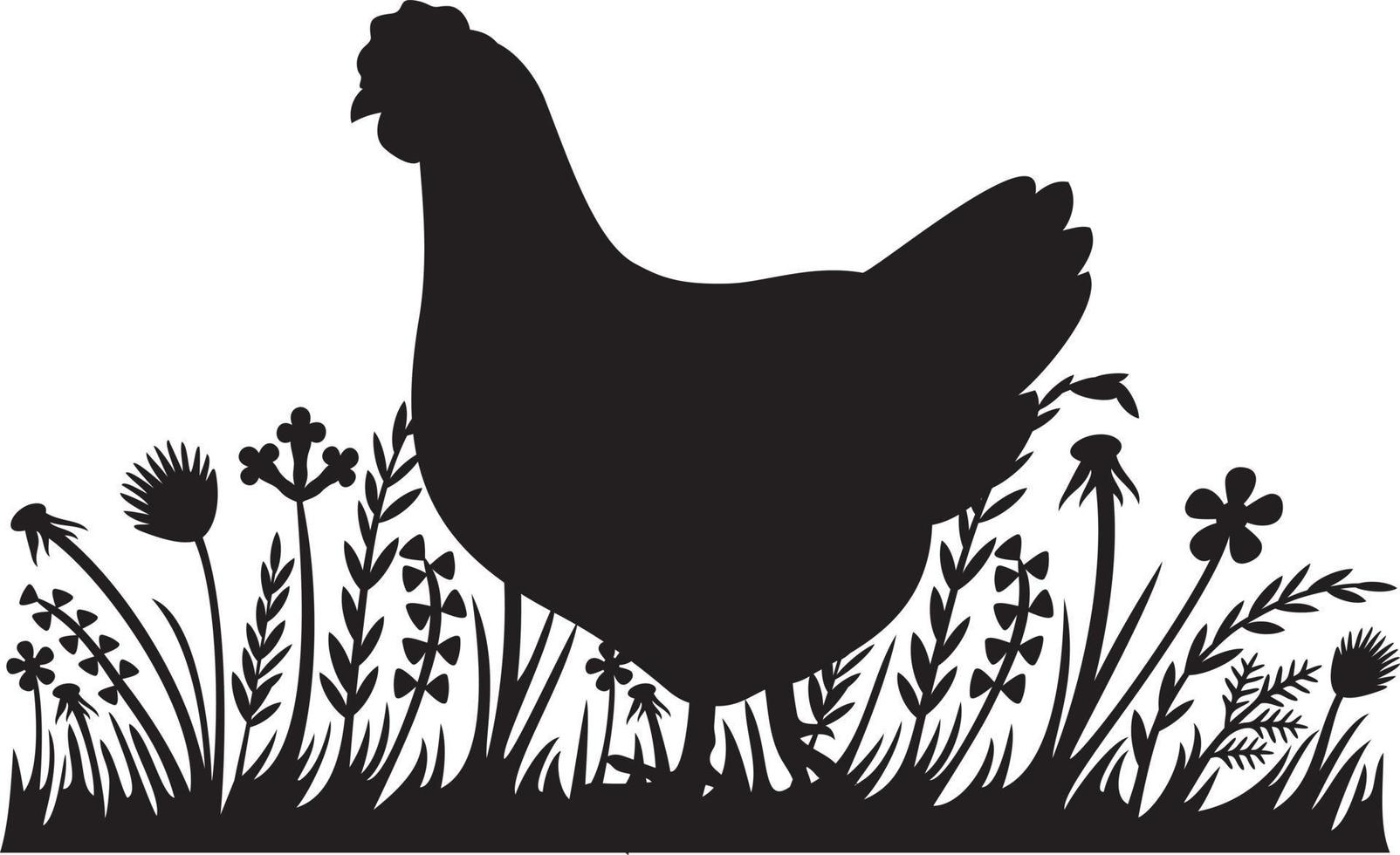 Chicken in Grass vector