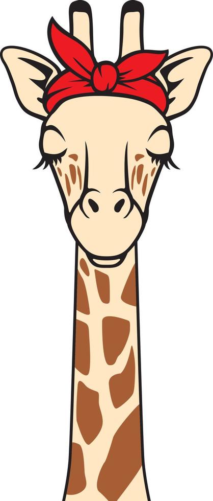 jirafa con bandana color vector