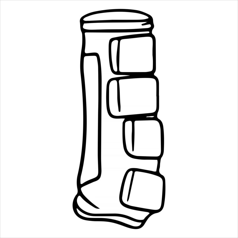 Harness for a horse protective shoes for a horse vector illustration in line style for a coloring book