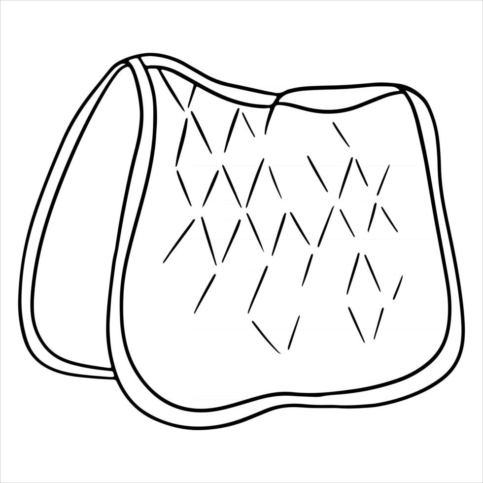 Harness for a horse saddle cloth for riding vector illustration in line style for a coloring book