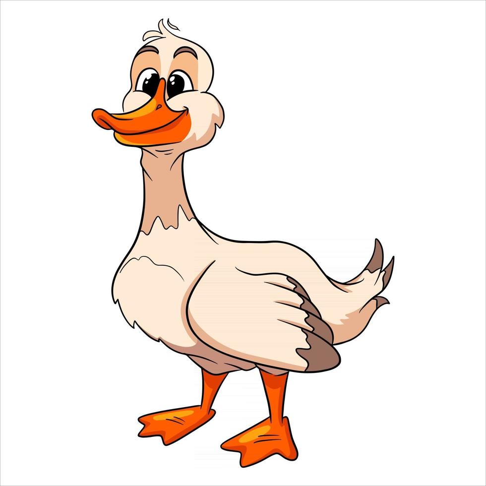 Animal character funny goose in cartoon style vector