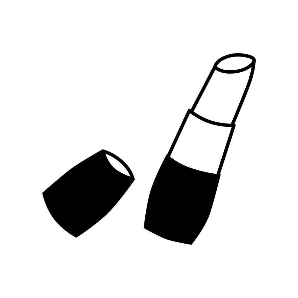 Women's lipstick in doodle style. Flat vector illustration