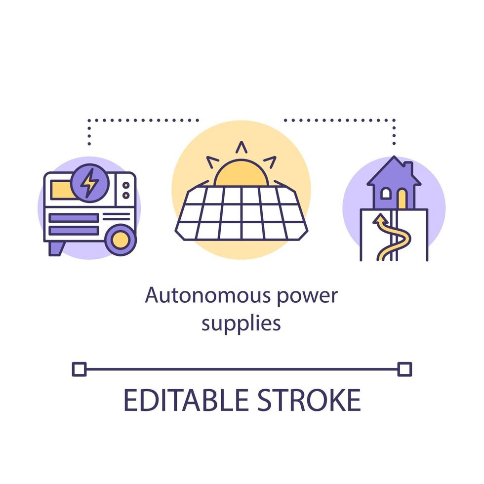 Autonomous power supplies concept icon vector