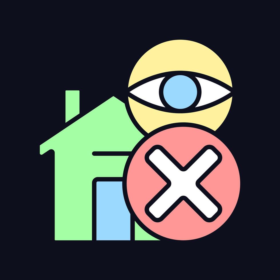 No spying on people RGB color manual label icon for dark theme vector