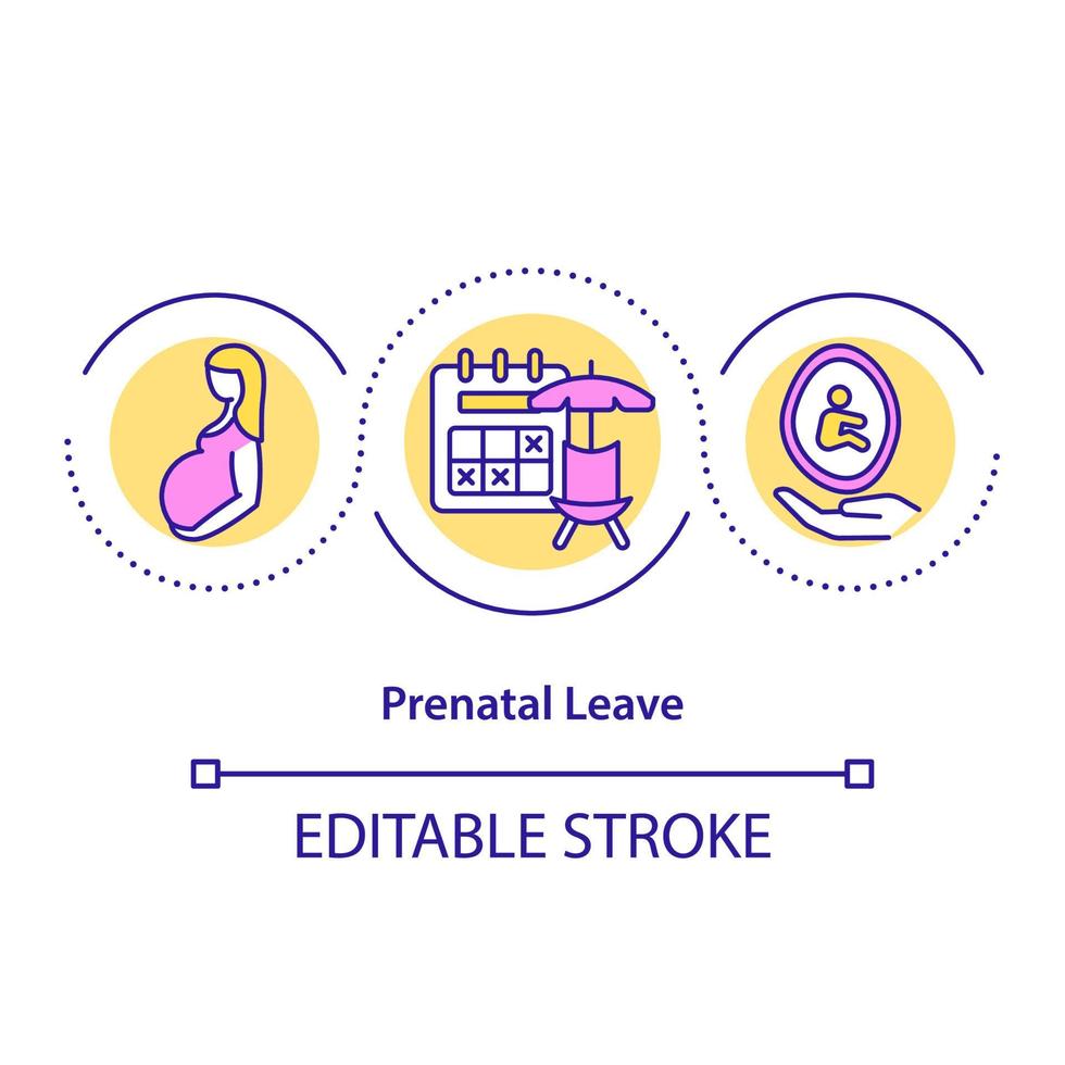 Prenatal leave concept icon vector