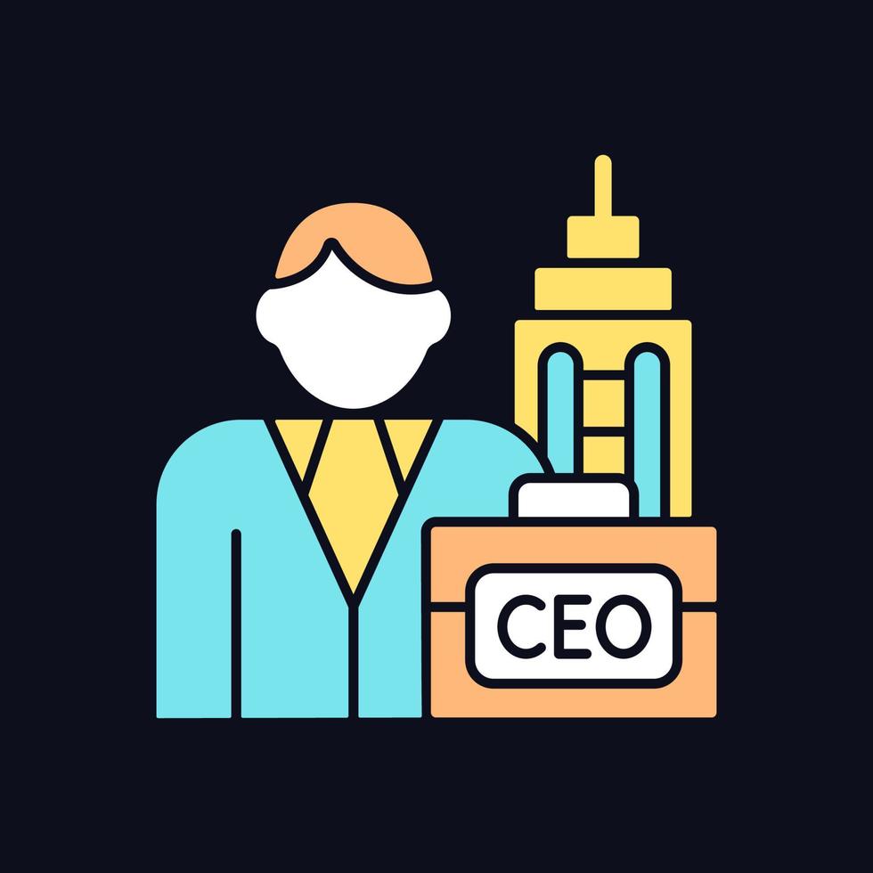 Chief executive RGB color icon for dark theme vector