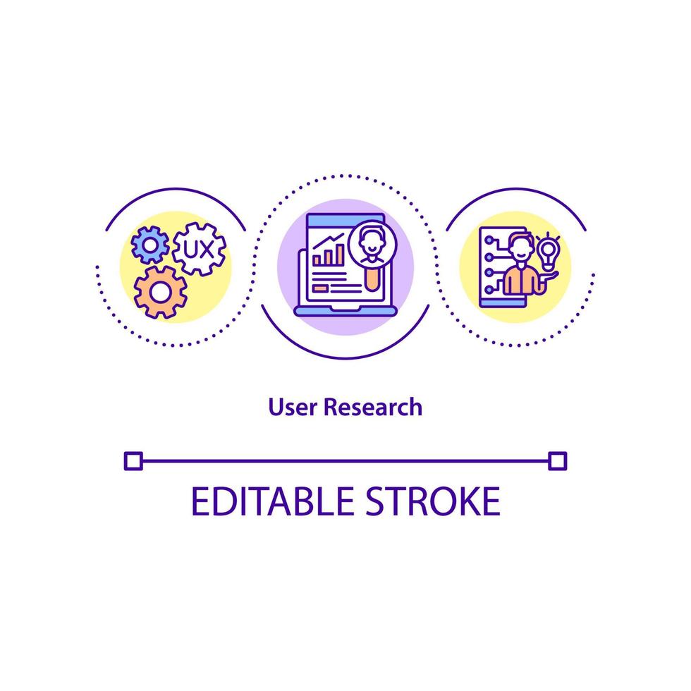 icono de concepto de investigación de usuario vector