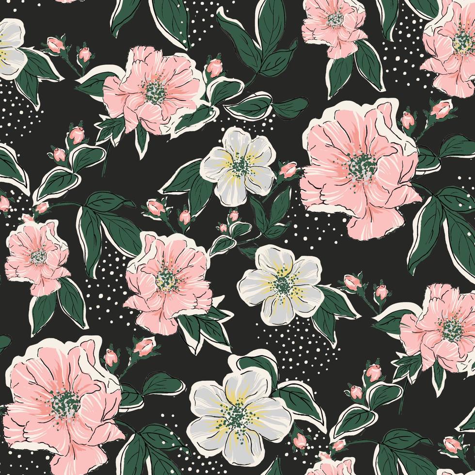 floral pattern. Seamless vector background. Perfect for Fabric design, wallpaper, wrapping paper.