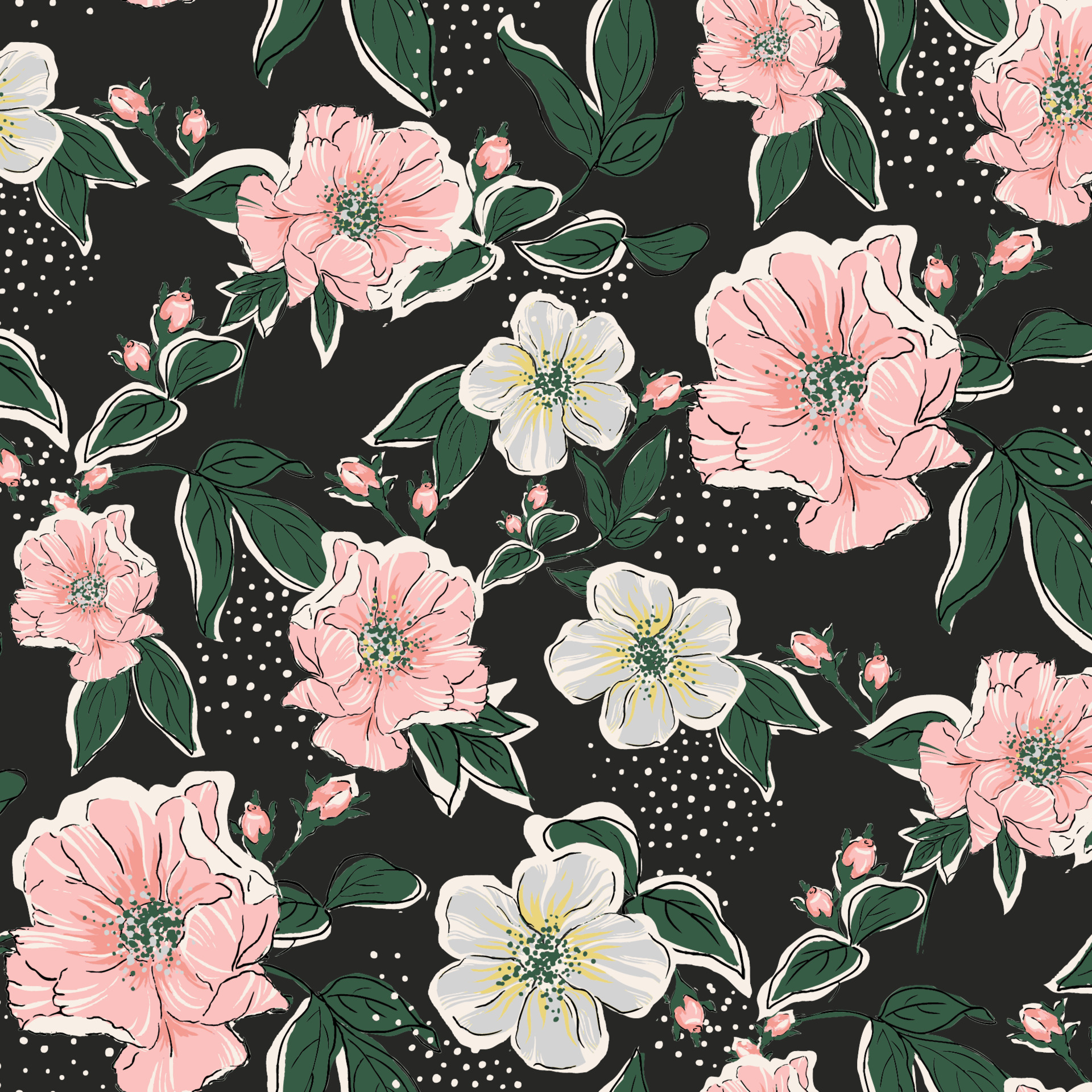 floral pattern. Seamless vector background. Perfect for Fabric design